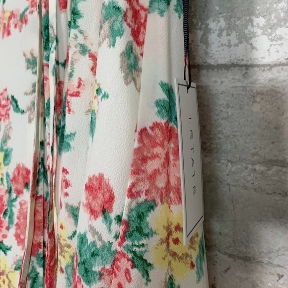 NWT 1. State Bouquet Floral Flutter Wrap Midi Dres - Picture 6 of 8